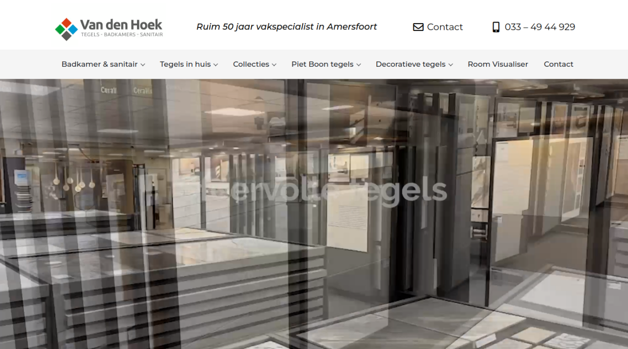 Zrzut ekranu strony internetowej hoekbadkamers.nl wykonanej przez Ikoon Media